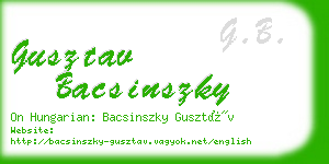 gusztav bacsinszky business card